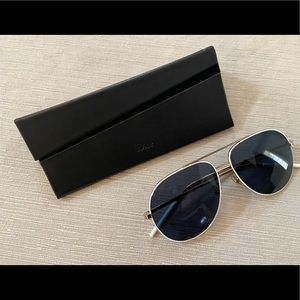 Christian Dior White/Gold Aviator Sunglasses